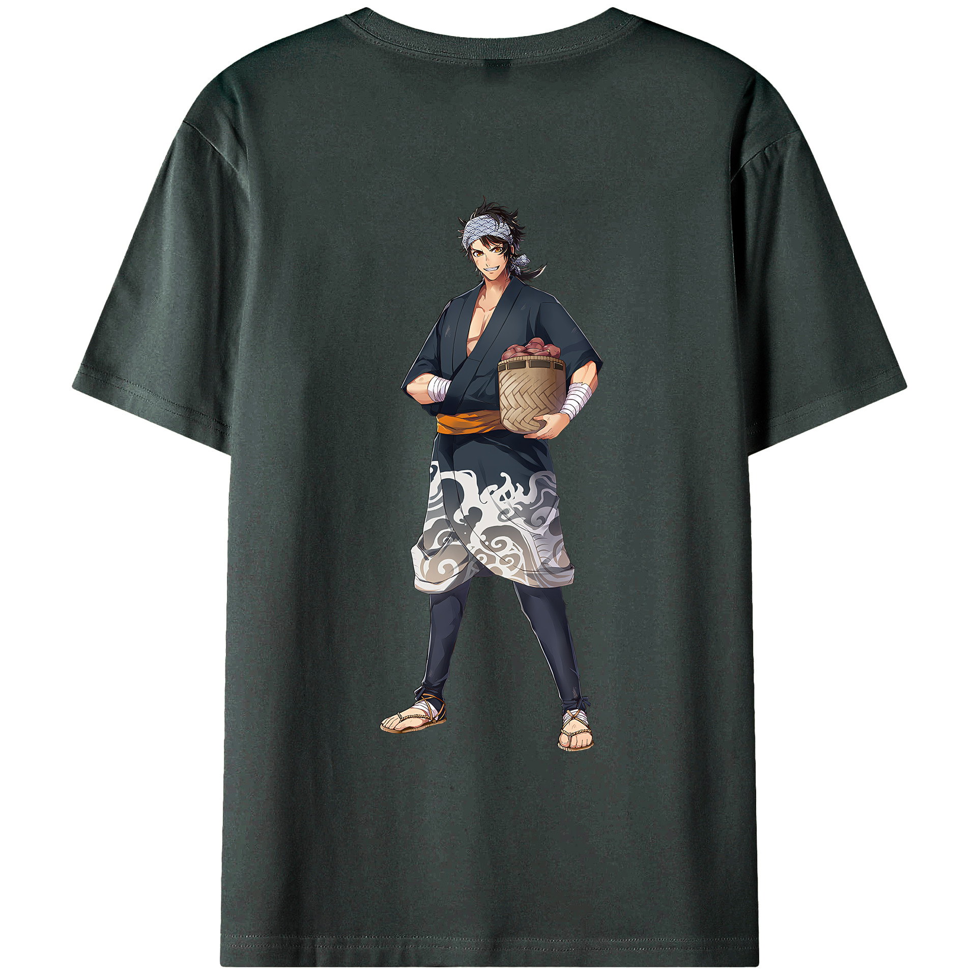 （画像用） 刀剣乱舞 Touken Ranbu 綿100％ メンズ半袖Tシャツ（バックプリント） 通気性